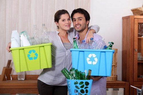 Recyclable furniture materials being sorted